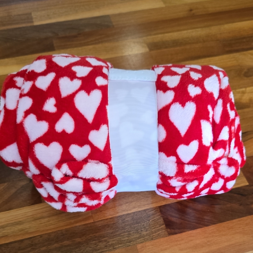 Red and White Heart Blanket